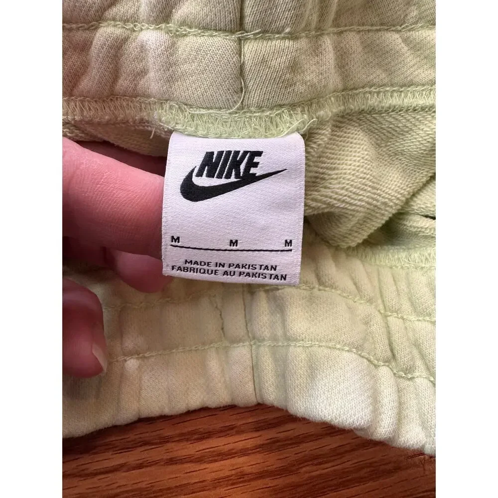 Nike Sportswear Liquid Lemon-Lime Green Acid Washed Fleece Sweatpants Sz XL